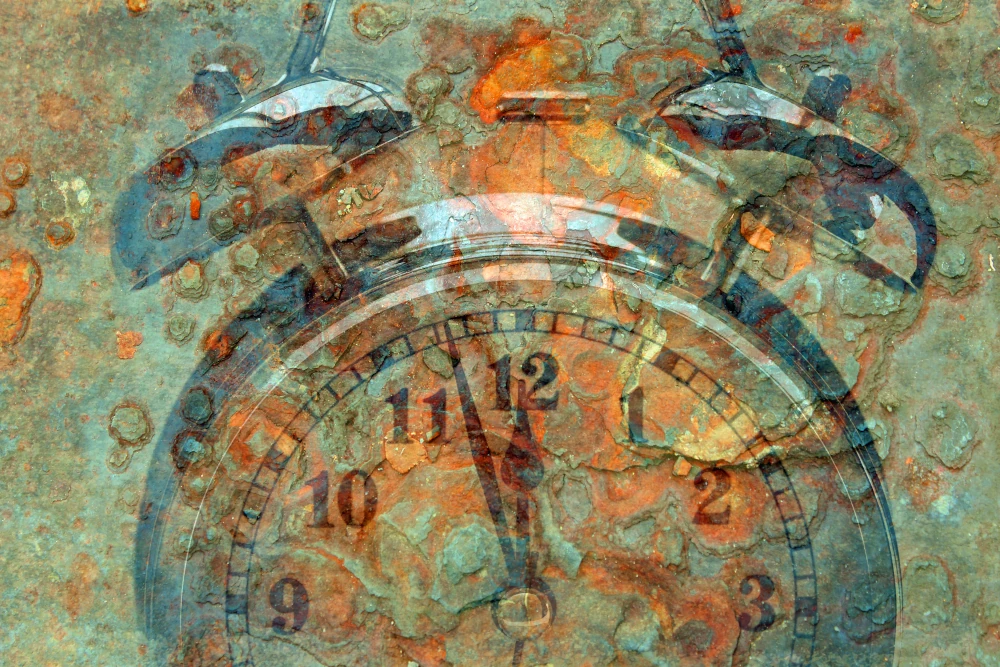 Clock on Abstract Background